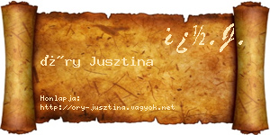 Őry Jusztina névjegykártya